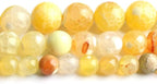 35pcs Round Loose Yellow Fire Agate Beads - Image 7
