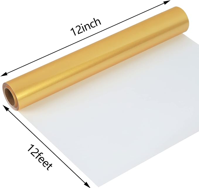 guangyintong Soft Metal Heat Transfer Vinyl Shiny Golden HTV Rolls, HTV Vinyl - Image 2