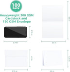 Ohuhu A2 Blank White Cards and Self-Seal Envelopes 100 Pack - Image 2