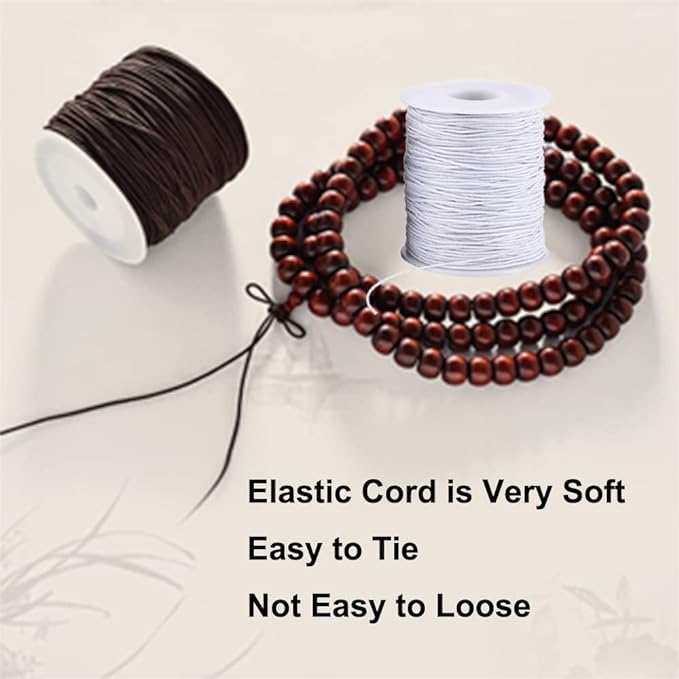 LUSTEMBER Elastic String for Bracelets, 2 Rolls 1 mm Sturdy Stretchy Elastic - Image 6