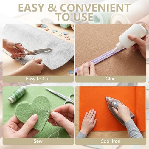 Ivory Felt Fabric 36'' X 36'', 1.4mm Large Felt Sheets Soft Durable Crafts Felt - Image 5