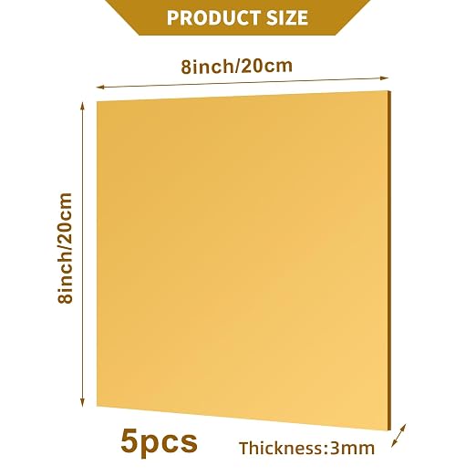 5 Pcs 8 x8 Inch Gold Acrylic Mirror Sheet, 1/8 Inch Thick Opaque Glossy Mirror - Image 4