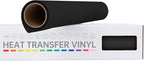 VinylRus Heat Transfer Vinyl-12” x 6ft Black Iron on Vinyl Roll by VinylRus