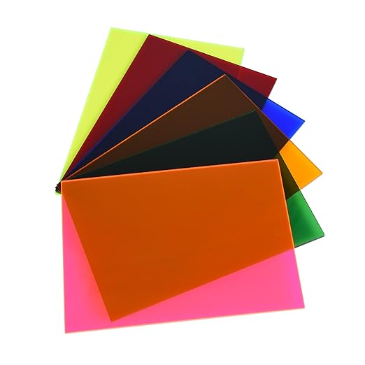 6 Pack 8x12 Inch Colored Acrylic Sheets, Translucent Plexiglass Panels 1/8 Inch by Custign