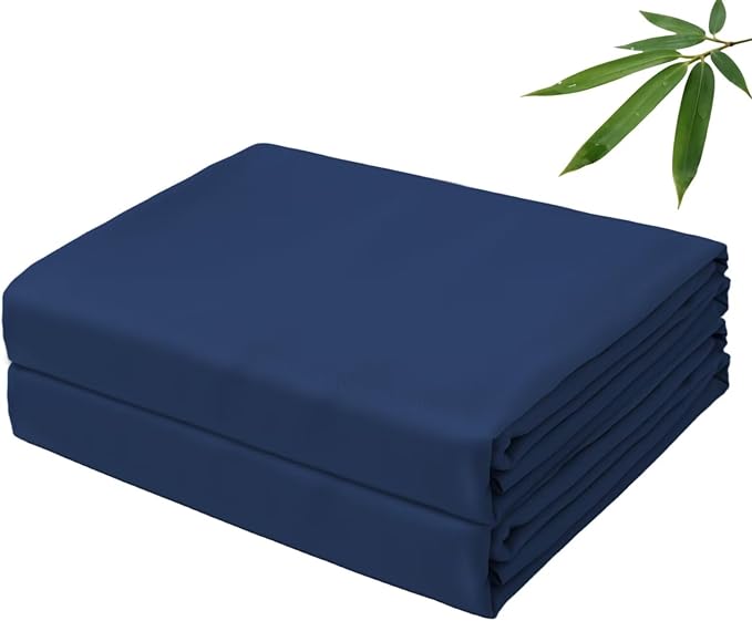 Bamboo Viscose Flat Sheets Only, 400 Thread Count Sateen Weave Queen Size Flat by ZaizaiHome
