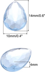 MECCANIXITY 50PCS Flat Back Acrylic Teardrop Gems 10x14mm Artificial Rhinestones - Image 2