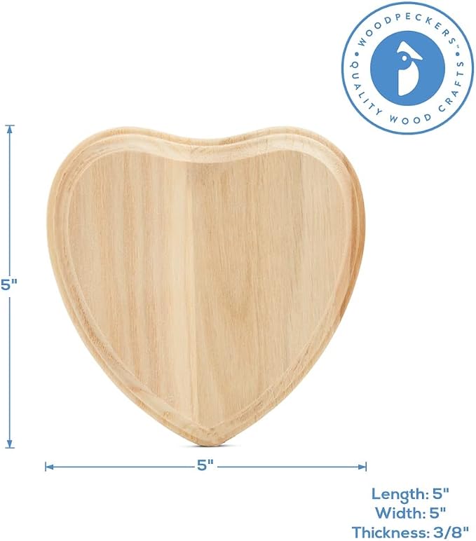 Small Wooden Hearts 5 inch, Valentine's Craft, Mother's Day Craft, Small Wooden - Image 4