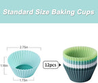 Silicone Muffin Baking Cups 12 Pack Reusable Cupcake Liners Non-stick Cake Molds - Image 3