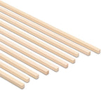 DIY Wooden Square Dowel Rod 1/4-inch x 18 Pack of 25 Hobby Wood Sticks by Woodpeckers