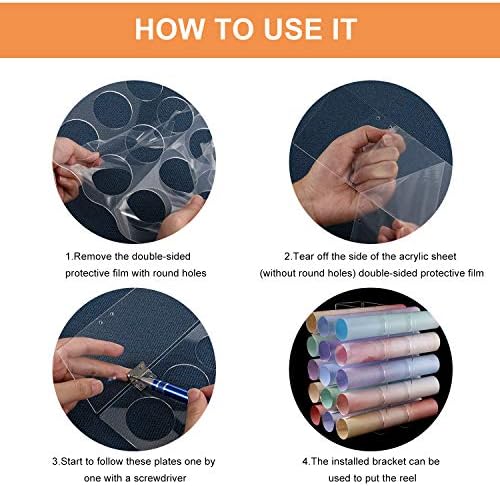 Outus Vinyl Storage Rack Acrylic 15 Holes Vinyl Roll Holder Craft Paper Storage - Image 4