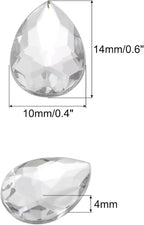MECCANIXITY 50PCS Flat Back Acrylic Teardrop Gems 10x14mm Artificial Rhinestones - Image 2
