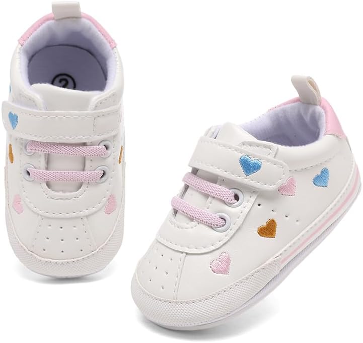 Clowora Baby Boys Girls Shoes Non-Slip Rubber Sole Sneakers Infant First Walking Toddler Crib Shoes Newborn Loafers Flats.