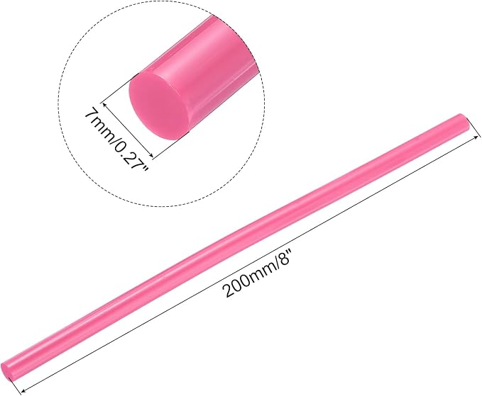 uxcell Mini Hot Glue Sticks for Glue Gun 7mm x 200mm Pink 12pcs - Image 2