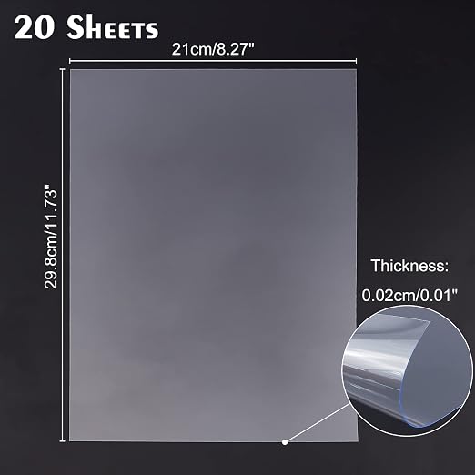 AHANDMAKER 20 Pcs Clear PVC Flexible Plastic Board Sheet, 8.25 x 11.75 inch - Image 2