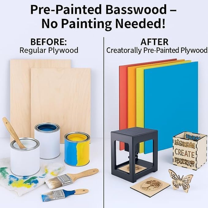 4 Pack Pre-Painted Colored Plywood Sheets, DIY Crafts, Models Making - Image 4