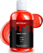 GOTIDEAL Red Fabric Paint for Clothes Permanent, T-Shirts Textile Paint 8.45 oz by GOTIDEAL