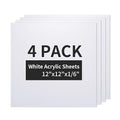 PYD Life 4 Pack Sublimation Acrylic Blanks Sheets 12", 1/6" Thick 4 mm | White by PYDLife