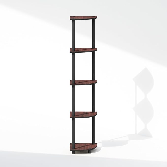 Furinno Turn-N-Tube Storage Shelves, 5-Tier Book Shelf, Corner Shelf, Toolless - Image 5