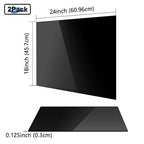 Black Acrylic Sheet 18" x 24" x 1/8", 2 Pack Black Cast Acrylic Sheets Glass - Image 2