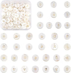Beadthoven 92pcs Natural Freshwater Shell Letter Full A~Z Charms Gold Blocking by BBBeadthoven