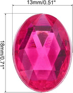 MECCANIXITY 50Pcs Acrylic Oval Gems 13x18 mm Flat Back Artificial Rhinestones - Image 2