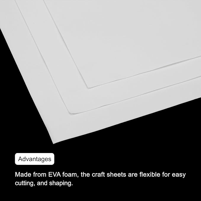 MECCANIXITY EVA Foam Sheets White 19.7 Inch x 19.7 Inch 1mm Thick Crafts Foam - Image 5