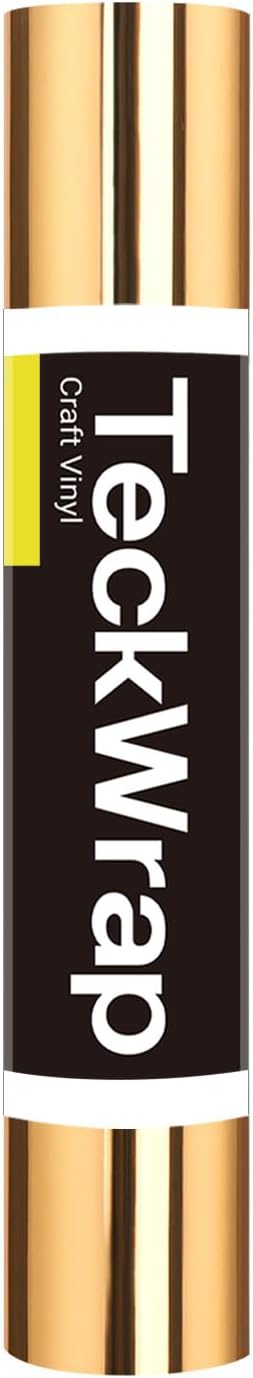 TECKWRAP Light Gold Chrome Vinyl Permanent Chrome Gold Adhesive Vinyl Roll by TECKWRAP