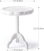 1:12 Scale Miniature End Table Wooden Round Side Table Dollhouse Furniture - Image 2