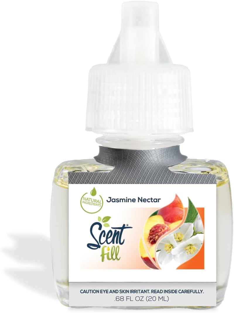 Summer Scent Fill Plug in Air Freshener Kit (Cucumber Melon, Grapefruit Vanilla, Island Essence, and Jasmine Nectar), 4 Refills + Diffuser