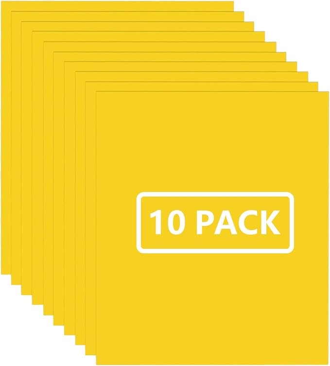 FUNKAKA Yellow HTV Heat Transfer Vinyl Bundle, 10 Sheets Sticky HTV Vinyl by FUNKAKA
