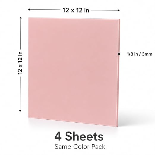 Macaron Pastel Cast Acrylic Sheets 12x12 1/8" | Dual finish matte & glossy cast - Image 5