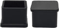 Flyshop 20PCS Non-Slip Rubber Leg Tips Floor Protectors Square Chair Leg Caps, 30mm x 30mm, 1-3/16" x 1-3/16", Black