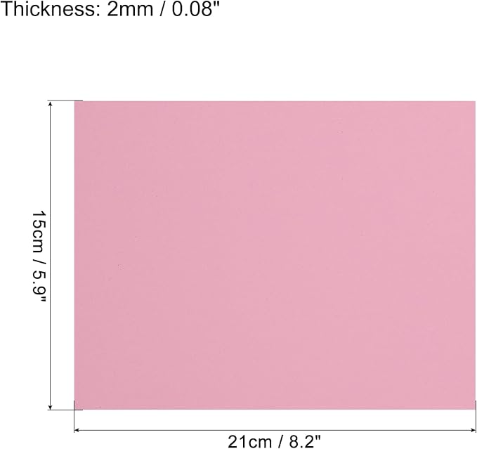 MECCANIXITY EVA Foam Sheets Pink 7.6 Inch x 5.9 Inch 2mm Thickness - Image 2