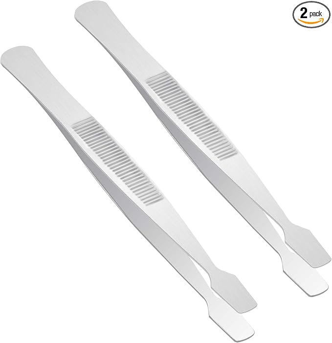 2 Pcs Stamp Tweezers Stainless Steel Stamp Collecting Supplies Philately Stamps by salbsever
