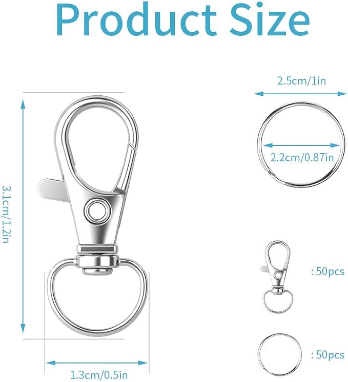 HXSEMAYIG 100PCS Keychain Hooks - Image 2