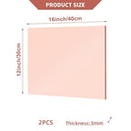 2 Pcs 12 x16 Inch Rose Acrylic Mirror Sheet, 1/8 Inch Thick Opaque Glossy Mirror - Image 3