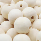 100Pcs 1 Inch Unfinished Wood Beads Round Wooden Spacer Beads Natural Wood by hesmartly