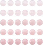 FASHEWELRY 50Pcs Natural Rose Quartz Cabochons Flat Back Gemstone Cabochons by FASHEWELRY