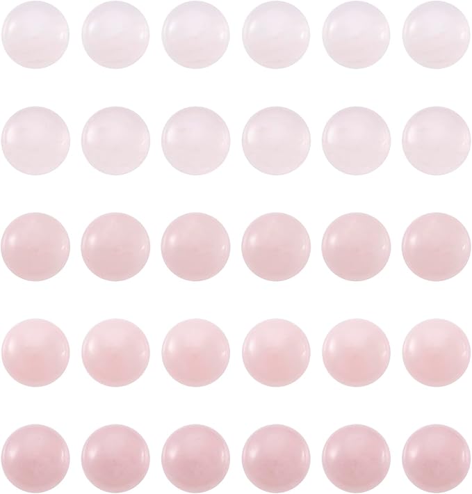 FASHEWELRY 50Pcs Natural Rose Quartz Cabochons Flat Back Gemstone Cabochons by FASHEWELRY