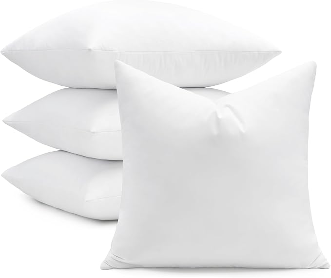 puredown® 24x24 Feather Down Pillow Inserts, 4 Pack Throw Pillow Inserts by Puredown