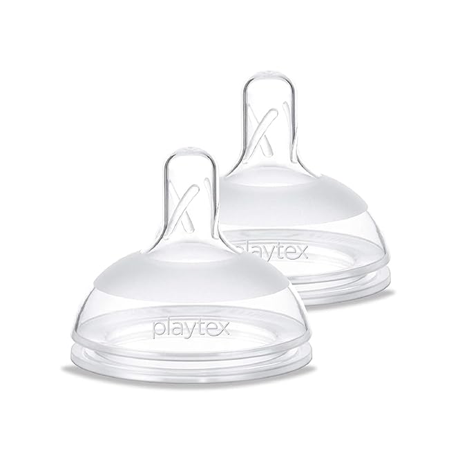 Playtex Baby NATURALATCH Comfort Wide Neck Nipples for Babies 3+ Months, Medium Flow (2 Count), Feeding Essentials for Newborn and Breastfeeding Babies
