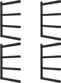 NANANARDOSO Wall Mount Wood Organizer and Lumber Storage,Heavy Duty Metal Shelf with 4-Level,Lumber Metal Racks for Indoor and Outdoor Use,4 Pack