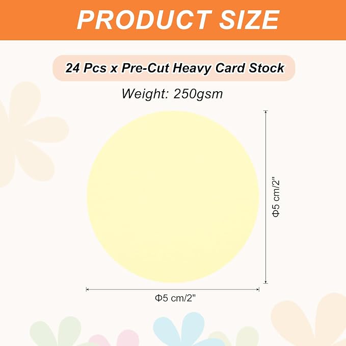 MECCANIXITY 24 Pcs Circle Card Stock, 2 Inch Round Cutouts Paper Thick - Image 2