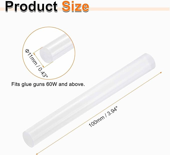 HARFINGTON 10pcs Hot Glue Sticks 0.43" Dia x 3.94" Long EVA Mini Hot Melt - Image 2