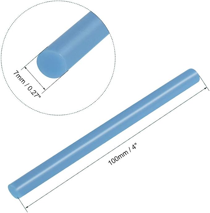 uxcell Mini Hot Glue Sticks for Glue Gun 7mm x 100mm Light Blue 12pcs - Image 2