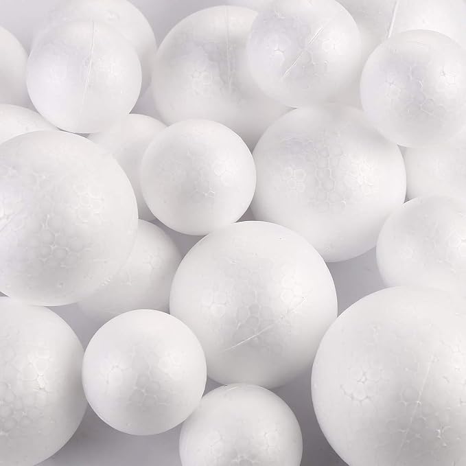 DIYASY 20pcs White Foam Balls 2-3 inch Foam Polystyrene Craft Balls - Image 4