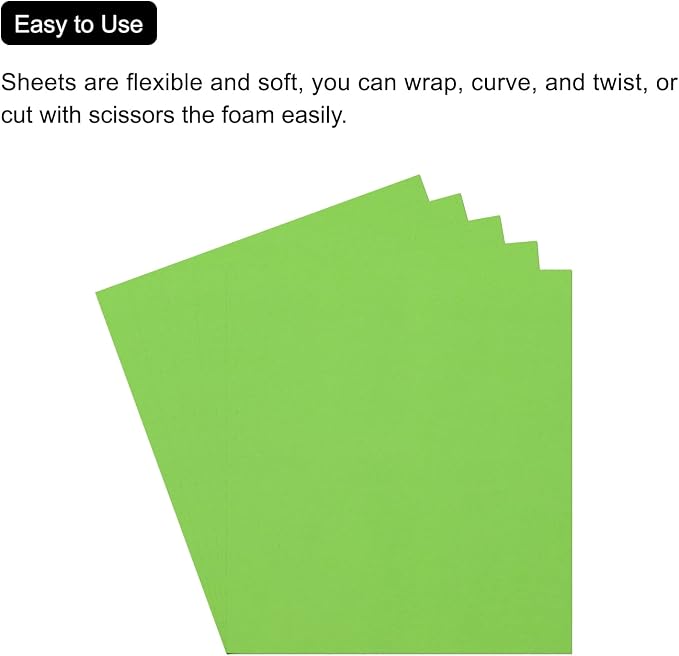 MECCANIXITY EVA Foam Sheets Green 19.7 Inch x 17.7 Inch 0.8mm Thick Crafts Foam - Image 4