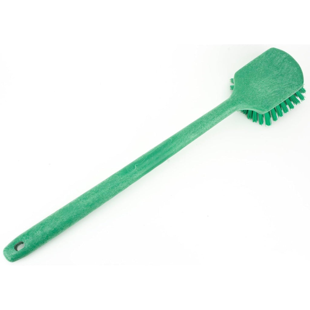 SPARTA 40501EC09 Plastic Large Scrub Brush, Kitchen Brush, Utility Brush With Long Handle For Cleaning, 20 Inches, Green