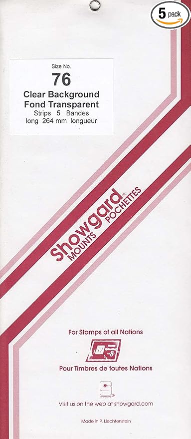 Strip Style Stamp Mounts Size 76 Clear by Showgard