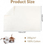 47" x 59" 100% Natural Cotton Quilt Batting, Breathable Crib Size Batting | 200 - Image 2